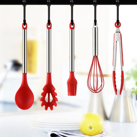 11 PCS Silicone Utensils Set Food Grade Steel Handle Nonstick Baking Cooking - Picture 4 of 5